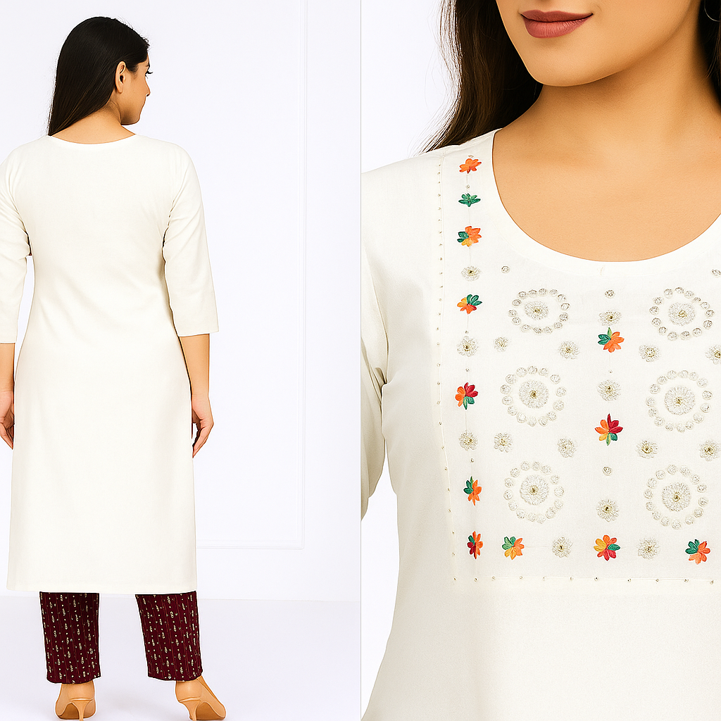 Tradition Meets Comfort – Khadi Kurti Set by Zivora