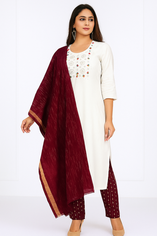 Tradition Meets Comfort – Khadi Kurti Set by Zivora
