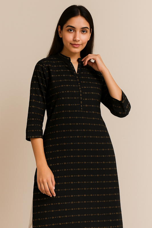 Classic in Black – Zivora’s Elegant Khadi Kurti