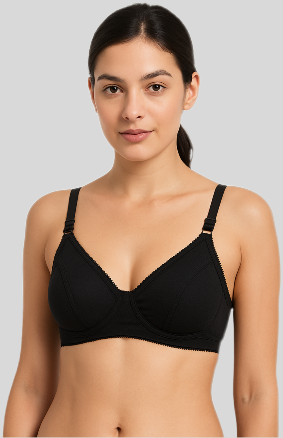 Zivora-Comfortable non-padded bra (pack of 3) different colours